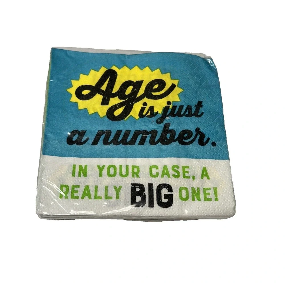 LOT OF 6 party creations napkins age humor‎ 16 count 2 ply age is just a number